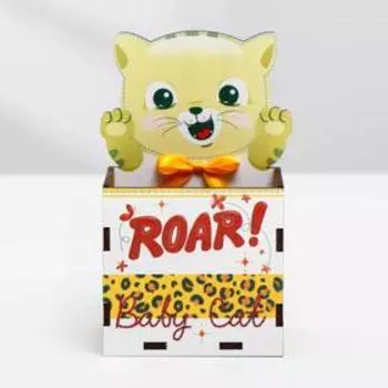 Карандашница "Котенок" , 8х6,5х14 см, МДФ