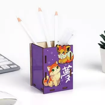 Органайзер для канцелярии «Милашки Чиби» 6.7 х 6.5 х 9.6 см