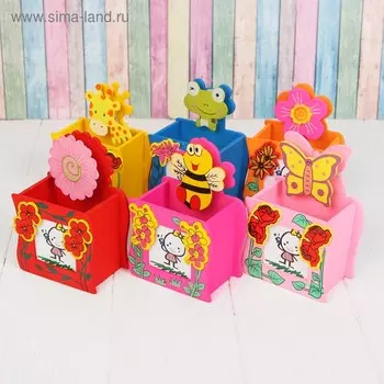 Карандашница с фоторамкой и прищепкой, МИКС