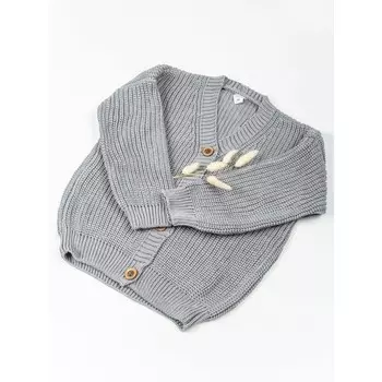 Кардиган детский Knit, рост 128 см, цвет серый
