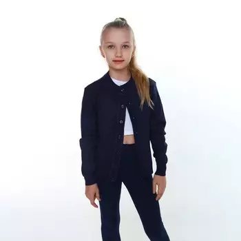 Кардиган для девочек, цвет синий, рост 152-158см