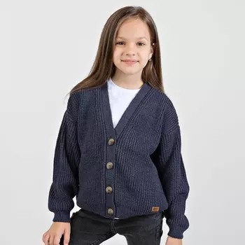 Кардиган для девочек, рост 104 см, цвет темно-синий
