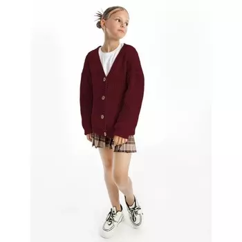 Кардиган для девочки, рост 110 см, цвет бордовый