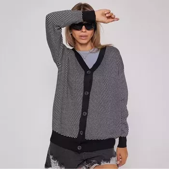 Кардиган на пуговицах женский, чёрный, размер ONE SIZE (44-48)