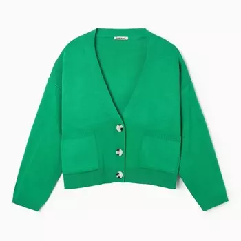 Кардиган женский, цвет тёмно-зелёный, размер ONE SIZE (42-46)