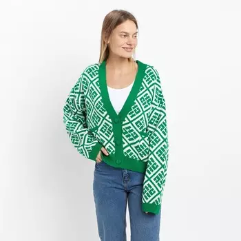 Кардиган женский, цвет тёмно-зелёный, размер ONE SIZE (42-46)