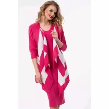 Кардиган женский, размер 42, цвет белый, розовый