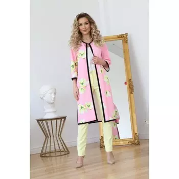 Кардиган женский, размер 44, цвет белый, розовый