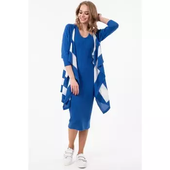 Кардиган женский, размер 44, цвет синий, белый