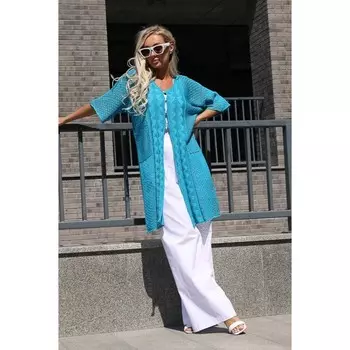 Кардиган женский, размер 48, цвет синий