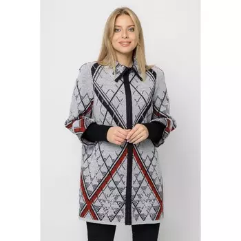 Кардиган женский, размер 50, цвет серо-терракотовый