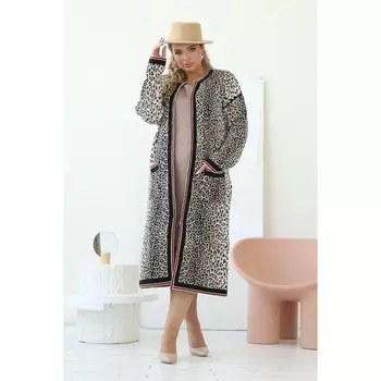 Кардиган женский, размер 54, цвет коричневый