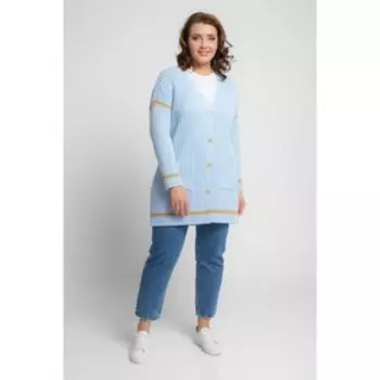 Кардиган женский, размер 56, цвет голубой