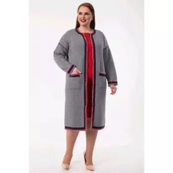 Кардиган женский, размер 62, цвет синий