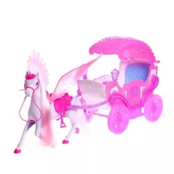 Карета для кукол «Сказочная» с куклой и аксессуарами, звук, свет