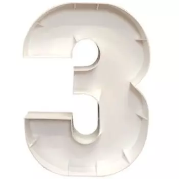 Каркас для аэромозаики «Цифра 3», Белый, 100 см, 1 шт.