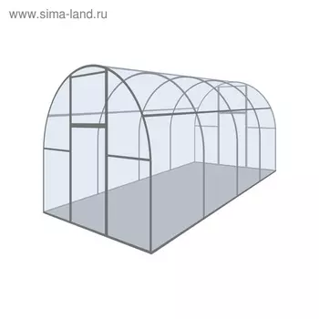Каркас теплицы «Оптима III-Цинк», 8 × 2 × 1,9 м, оцинкованная сталь, профиль 20 × 20 мм, без поликарбоната