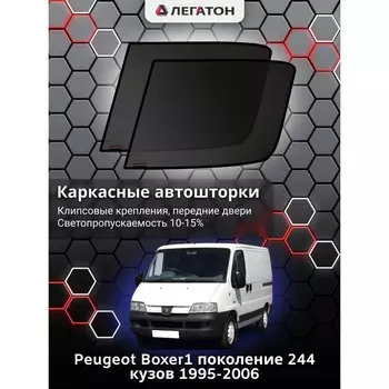 Каркасные автошторки Peugeot Boxer Van, 2002-2006, на подвижную часть окна (клипсы),