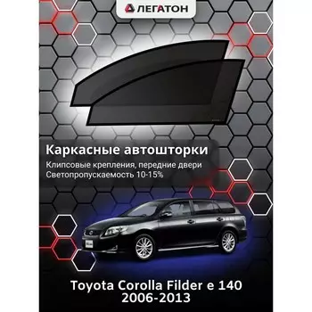 Каркасные автошторки Toyota Corolla Fielder (e140), 2006-2013, передние (клипсы), Leg0700
