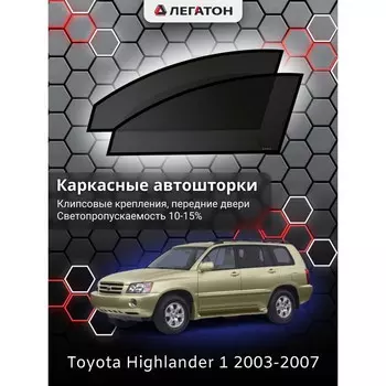 Каркасные автошторки Toyota Highlander, 2003-2007, передние (клипсы), Leg3550