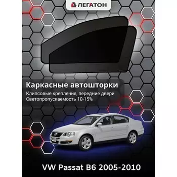 Каркасные автошторки VW Passat B6, 2005-2010, передние (клипсы), Leg0747