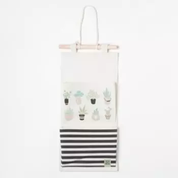 Кармашек текстильный "Цветочный магазин" 2 отделения, 41х20 см