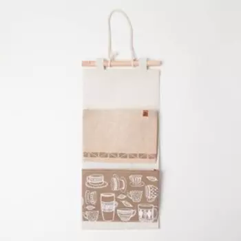 Кармашек текстильный "Кружки" 2 отделения, 41х20 см