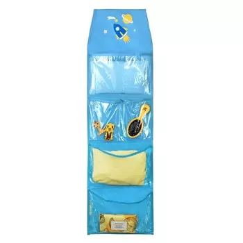 Кармашки в садик «Космос», для детского шкафчика, 85х24 см, голубой