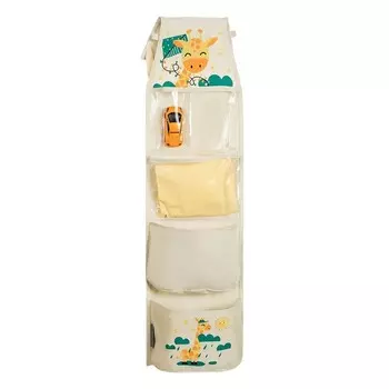 Кармашки в садик «Жираф», для детского шкафчика, 83х24 см, бежевый