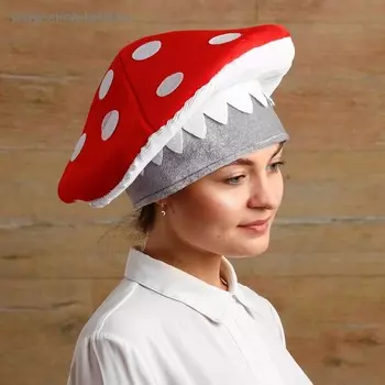 Карнавальная шляпа «Мухомор», большие кружочки, р-р. 56-58