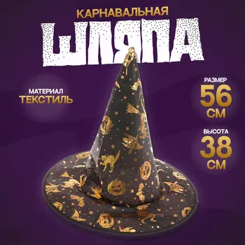 Карнавальная шляпа «Ведьма», 38 38 см
