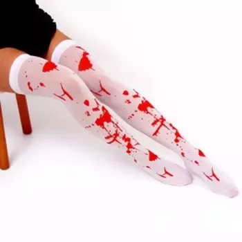 Чулки на хеллоуин «Кровь», белые