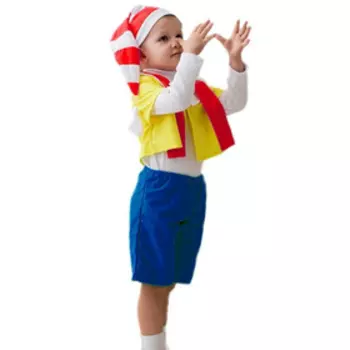 Карнавальный костюм «Буратино», колпак, курточка, шарфик, бриджи, 3-5 лет, рост 104-116 см