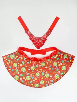 Карнавальный костюм «Девица-красавица»: воротник, баска с цветами