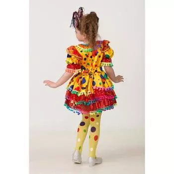 Карнавальный костюм «Хлопушка», сатин, платье, ободок, размер 30, рост 116 см