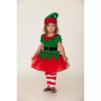 Карнавальный костюм «Эльфочка»: платье, головной убор, р. 98-56