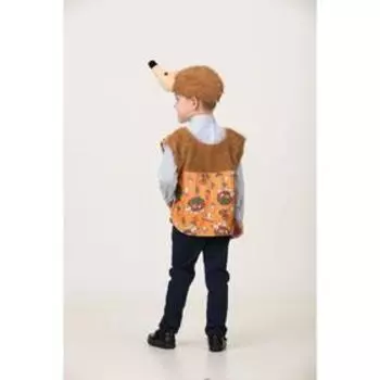 Карнавальный костюм «Ёжик», плюш, накидка, головной убор, рост 104-110 см, 4-5 лет