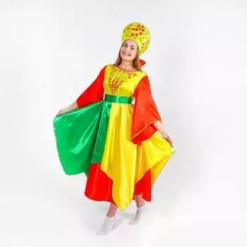 Карнавальный костюм «Лето», платье, кокошник, р. 50-52