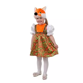 Карнавальный костюм «Лиса Лизавета» (сатин), рост 104 см