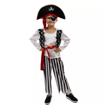 Карнавальный костюм «Пират», шляпа, повязка, рубашка, пояс, штаны, р. 28, рост 110 см
