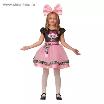 Карнавальный костюм «Прекрасная дива», платье, ободок с бантом, р. 26, рост 104 см