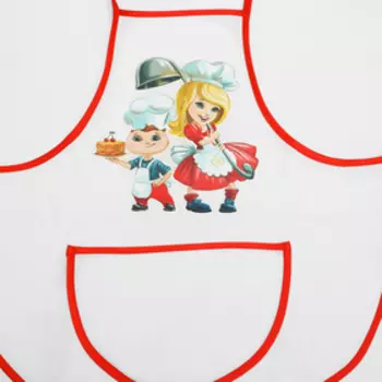 Карнавальный костюм"Веселые Поварята"фартук,колпак,толкушка,р32-36,рост 122-134