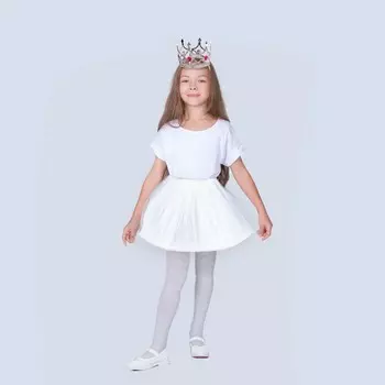 Карнавальный набор «Королева», 3-5 лет, корона, юбка 30 см, белый