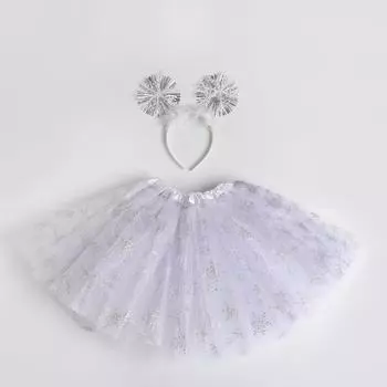 Карнавальный набор: юбка со снежинками + ободок