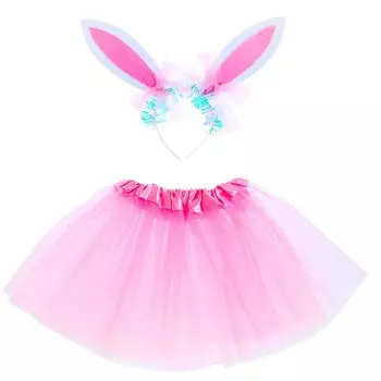 Карнавальный набор «Зайка» 2 предмета: юбка, ободок, розовый