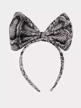 Ободок для волос «Бантик» змеинный принт