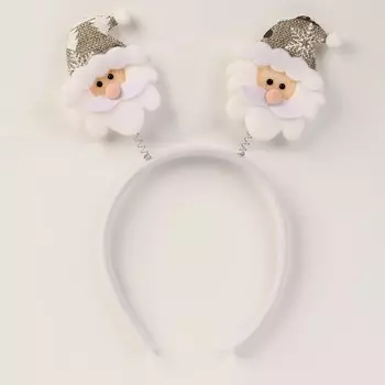 Ободок новогодний карнавальный «Дед мороз», серебряный