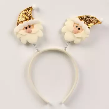 Ободок новогодний карнавальный «Дед мороз», золотой