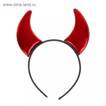 Карнавальный ободок с красными рожками