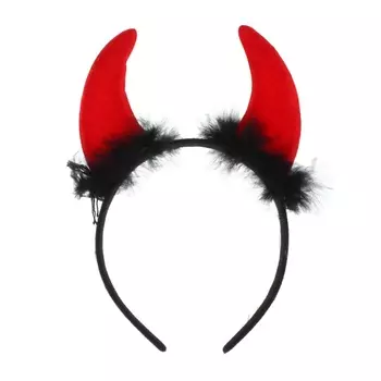 Карнавальный ободок с красными рожками